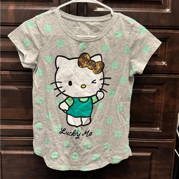Hello Kitty Gray  juniors LARGE 10/12 T-Shirt - Picture 1 of 3